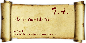 Tér Adrián névjegykártya